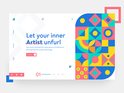 Art Courses concept V2 art artwork branding concept course design dribbble figma flat illustration logo minimal typography ui uiux ux vector web website website design