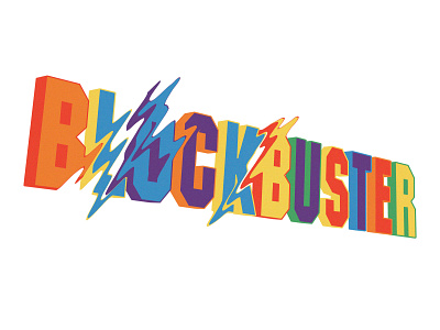 Blockbuster art blockbuster design illustration lettering type design typography vector warp