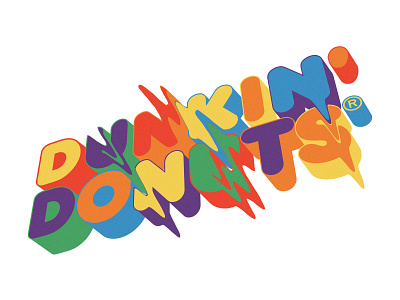 Dunkin Donuts branding design illustration lettering logo type typography vector