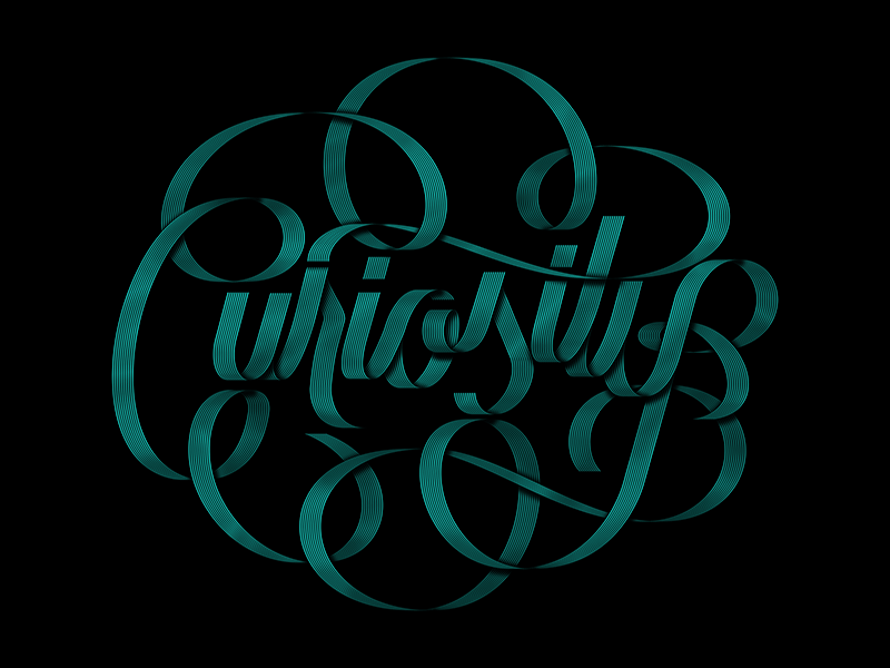 Curiosity illustration lettering typography vector
