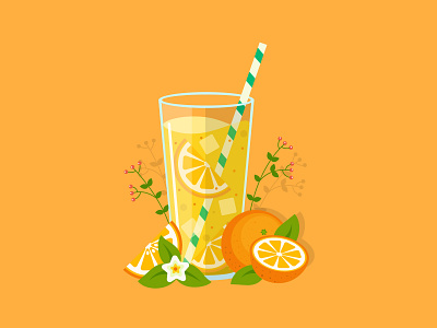 Illustration of cocktail cocktail design drink flat illustration juice orange vector yellow