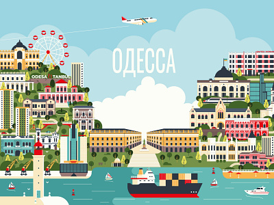 Illustration of Odesa city