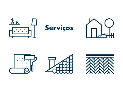 Service icons design flat floor home house icon set icons interior repairs roof room services vector wallpaper