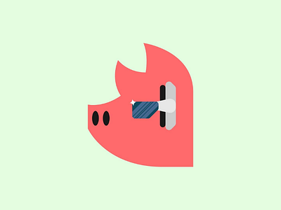 BionicPIGTV halftone logo pig youtuber