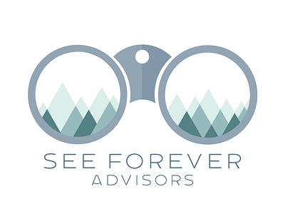See Forever Advisors Logo advisors binoculars logo mountains