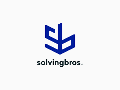 Solvingbros blue clean logo design logotype symbol