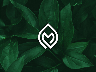 M - Leaf Monogram beauty branding clean cleaver cosmetic cream creative leaf logo minimalistic monogram simple skincare