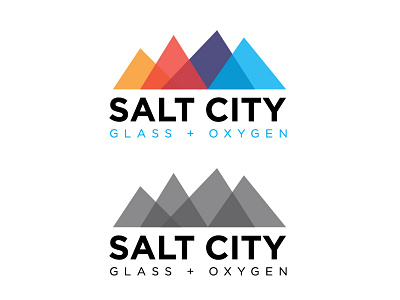 Salt City Glass & Oxygen Logo brand color logo