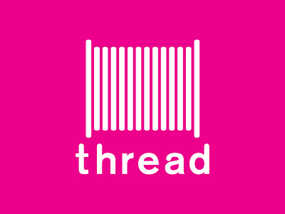 Thread on pink brand color logo