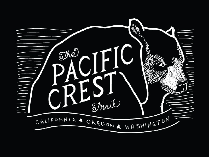Pacific Crest Trail Shirt Design sketch handlettering shirt design
