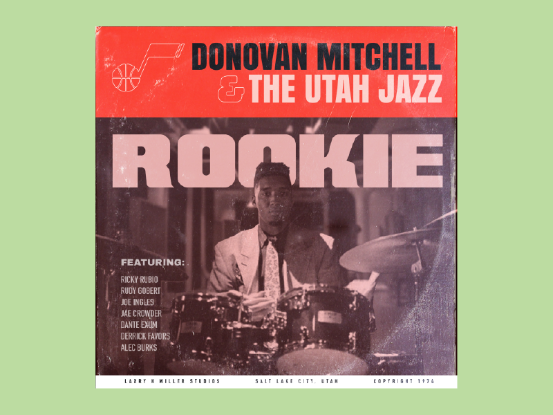 Donovan Mitchell & The Utah Jazz - Rookie retro vintage illustrator photoshop vinyl music utah jazz basketball nba