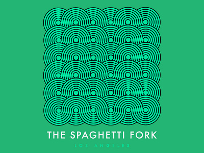 The Spaghetti Fork art deco brand green logo spaghetti
