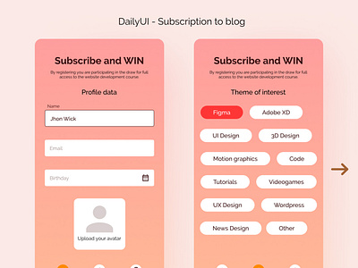 A subscription to blog