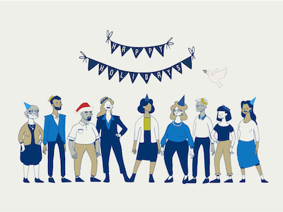 Social Ventures Australia Christmas Illustration card character christmas illustration staff