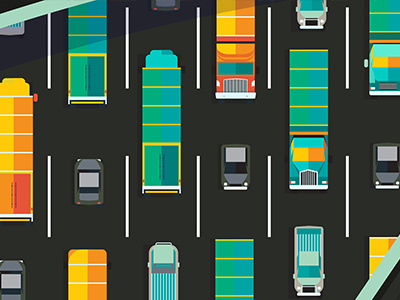 Traffic too! 2d illustrator traffic trucks