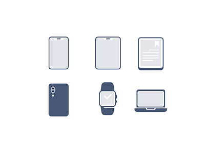 Device & Gadget Icons device ebook gadget icon icon set iconography illustration laptop minimal phone smartphone smartwatch ui vector