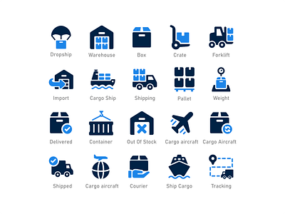 Shipping, Logistics and Delivery icon set