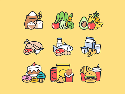 Foods Icon dairy fast food food foods fruit healthy icon icon set illustration vegetable