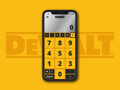 DeWALT Calculator - Daily UI 004 calculator calculator ui daily 100 challenge daily ui daily ui 004 dailyui dailyui004 dailyuichallenge design dewalt industrial power tools ui