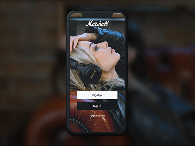 Marshall Headphones Sign Up page