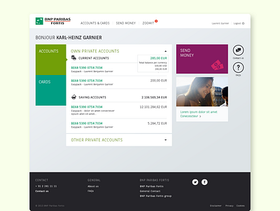 BNP Parisbas bank account bank dashboard ui design finance flat minimal transaction transfermoney ui web