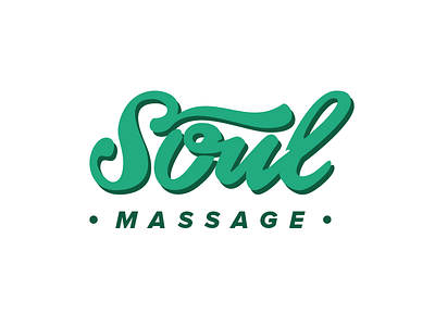 Soul massage) lettering logo logotype