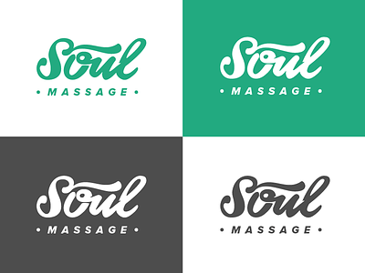 Soul massage calligraphy lettering logo logotype