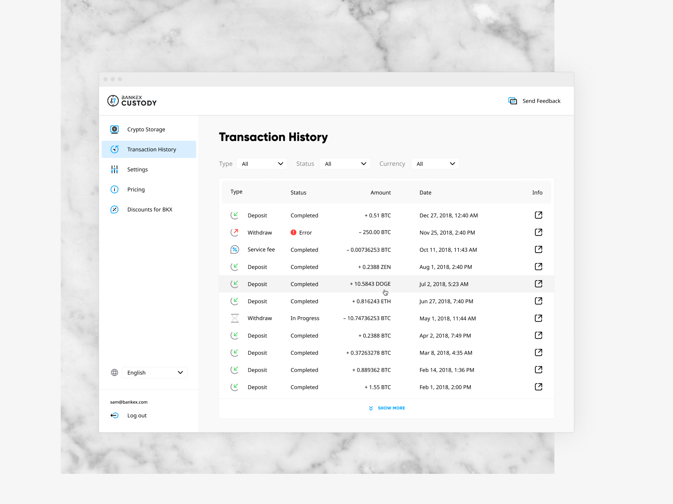 Transaction deposit