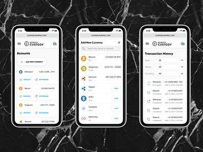 Crypto Custody / Mobile view