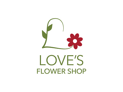 Love's Flower Shop Logo branding logo design