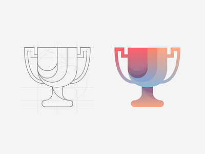 Trophy Logo design v2 award cup gradient hackathon illustration logo logodesign trophy ui