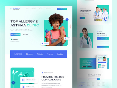 ALLERGY, ASTHMA Website design I UI Design acupuncture allergy asthma branding cardiology clinic website figma design figma template health website healthy internal medicine landing page love medical website medicare modern web neurology orthopedic pain management website design