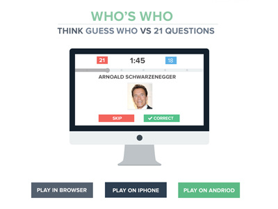 Who's Who App app flat flat design game