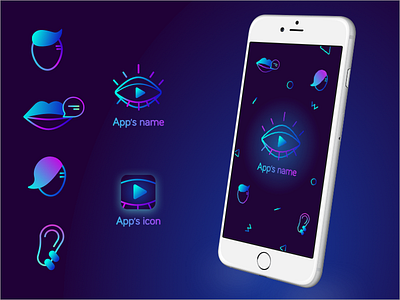 Dark version app dark gradient icons splash teens