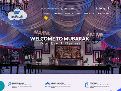 Mubarak One pager Web layout design icon logo ui web