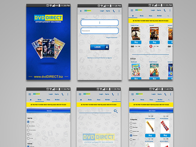 DVD Direct Mobile App Ui Design