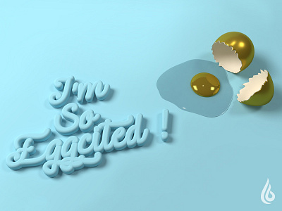 I am so excited on my first Dribbble shot 3d blender cinema4d debut design egg first render shot typography