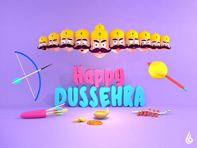 Happy Dussehra 3d blender celebration cg cinema4d creative festival graphics india render