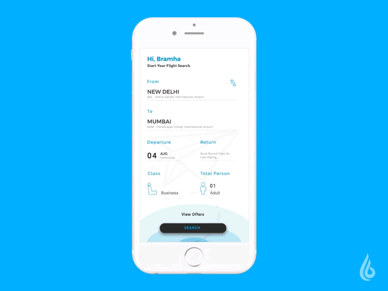 Flight tickets booking app