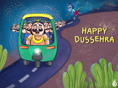 Happy Dussehra creative design festival illustration indian culture