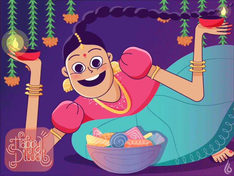 Happy Diwali animation after effects creative diwali illustration