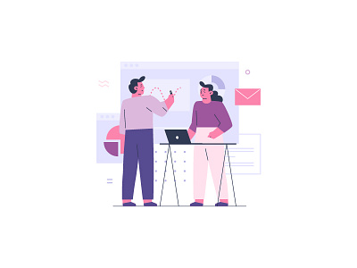 Osvald Teamwork Illustration 1 design flat illustration office team teamwork ui ux vector work