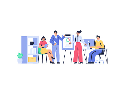 Hedvig Office Illustration 12 design flat illustration office team teamwork ui ux vector work