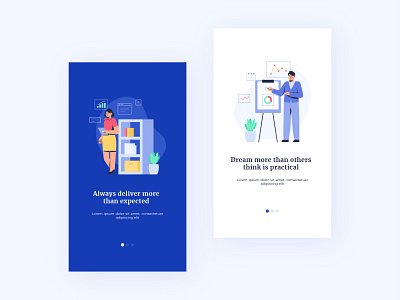 Mobile App Intro Using Hedvig Office Illustrations