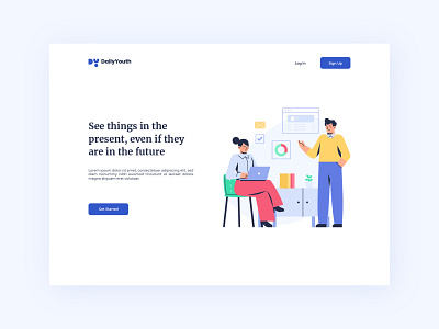 Landing Page 2 Using Hedvig Office Illustrations flat illustration landing page office teamwork ui ux website