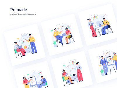 Hedvig Office Illustrations design flat illustration landing page office team teamwork ui vector work