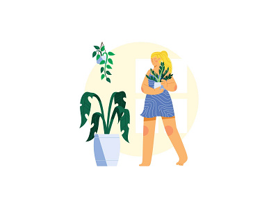 Vanja Indoor Planting Illustrations 9 app design flat illustration indoor plants landing page plants ui vector