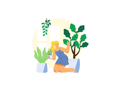 Vanja Indoor Planting Illustrations 10 design flat illustration indoor plants landing page plants ui vector