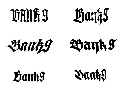 Bank 9 Sketches. blackletter calligraphy customtype handlettering lettering logotype type type design typeface typography