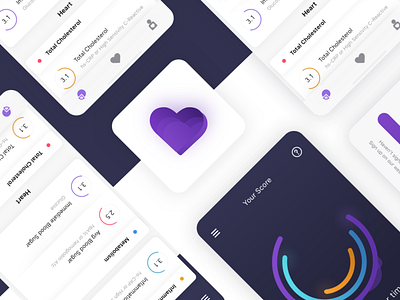 Health tracking apps all screens animation app branding design flat icon illustration ui ux web